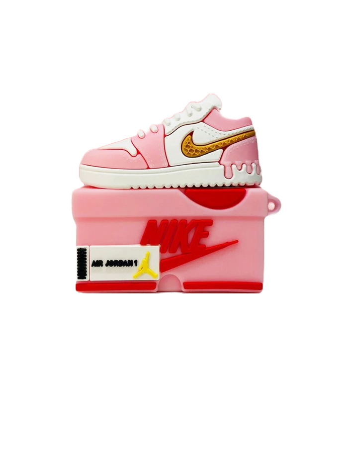 Pink Shoes Designed Protective Airpods Cover : Cute Cartoon Soft Silicone Shell