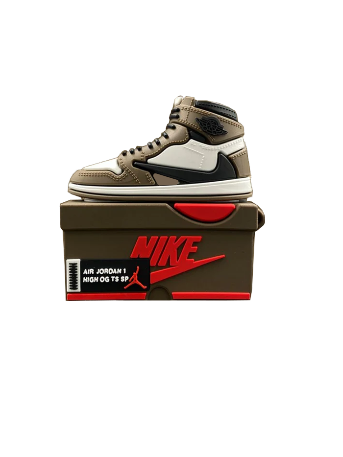 Brown Shoes Designed Protective Airpods Cover : Cute Cartoon Soft Silicone Shell