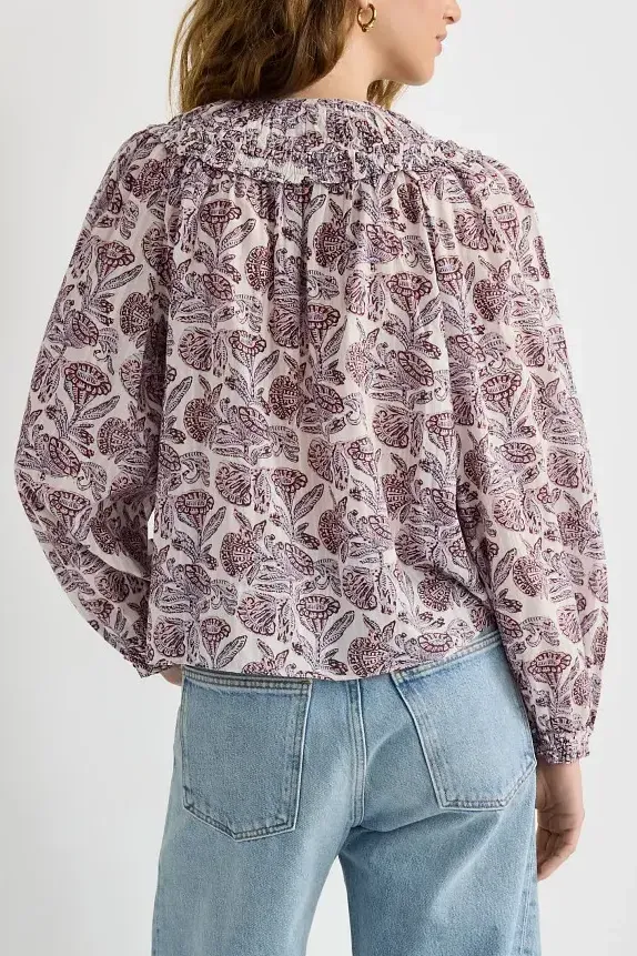 FLORELLE LS COTTON BLOUSE