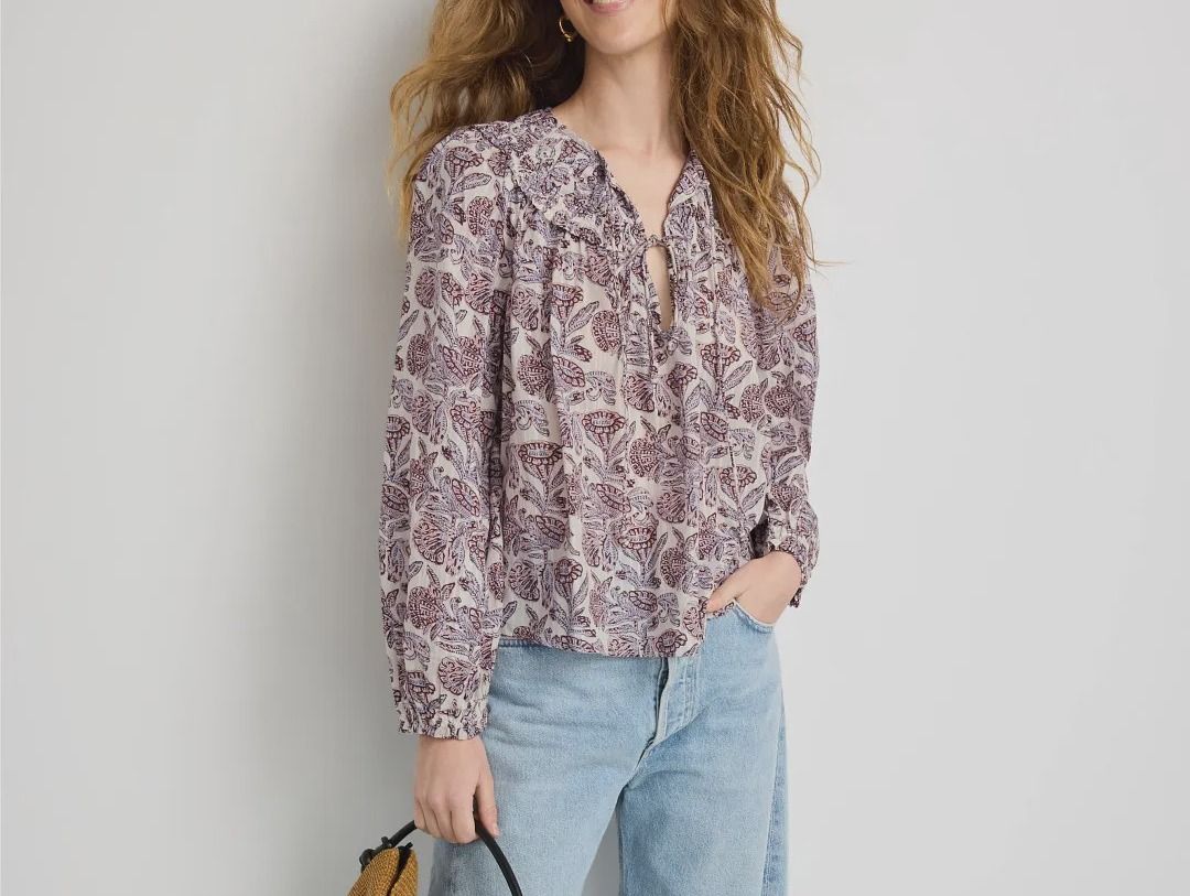 FLORELLE LS COTTON BLOUSE