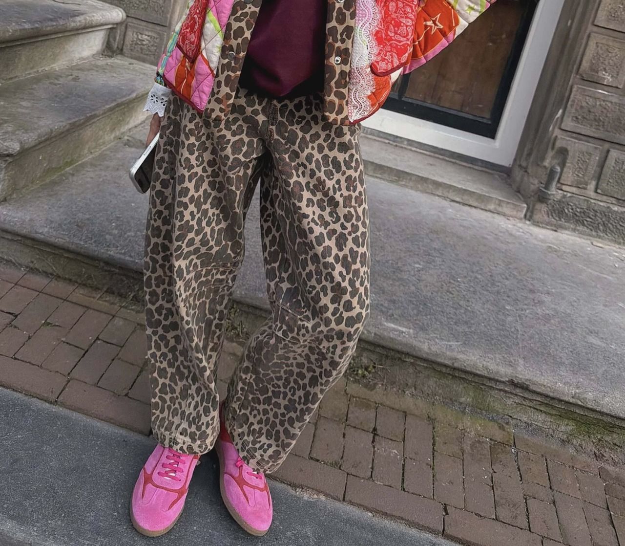 Leopard Barrel Jeans