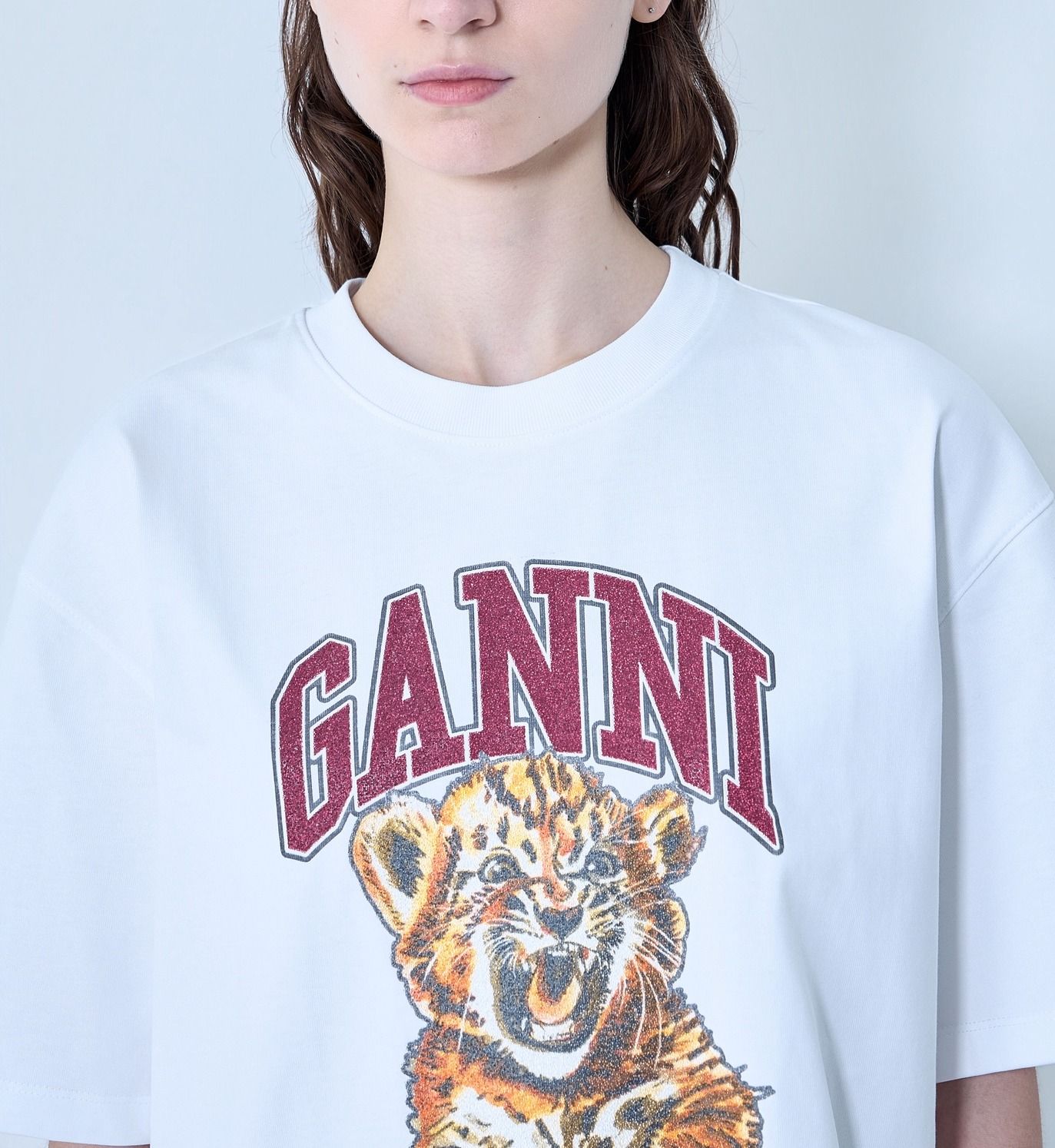 Heavy Cotton Jersey Beaded Baby Tiger Print