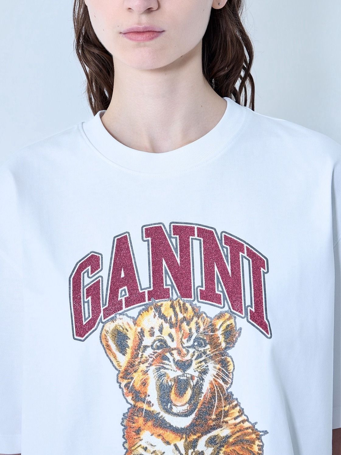 Heavy Cotton Jersey Beaded Baby Tiger Print