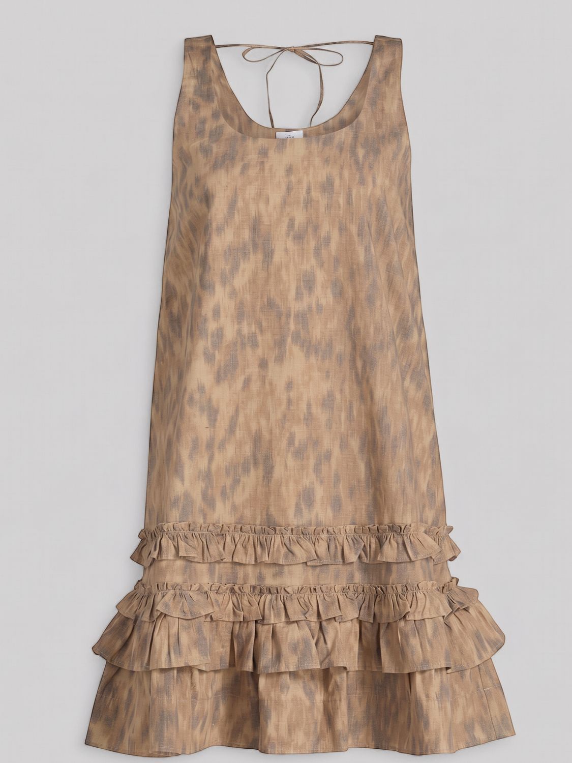 Printed Stretch Cotton U-Neck Mini Dress