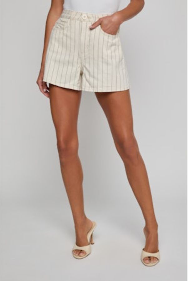 LISSANIA UH/R SHORT, Color: ECRU/NAVY STRIPE, Size: 25