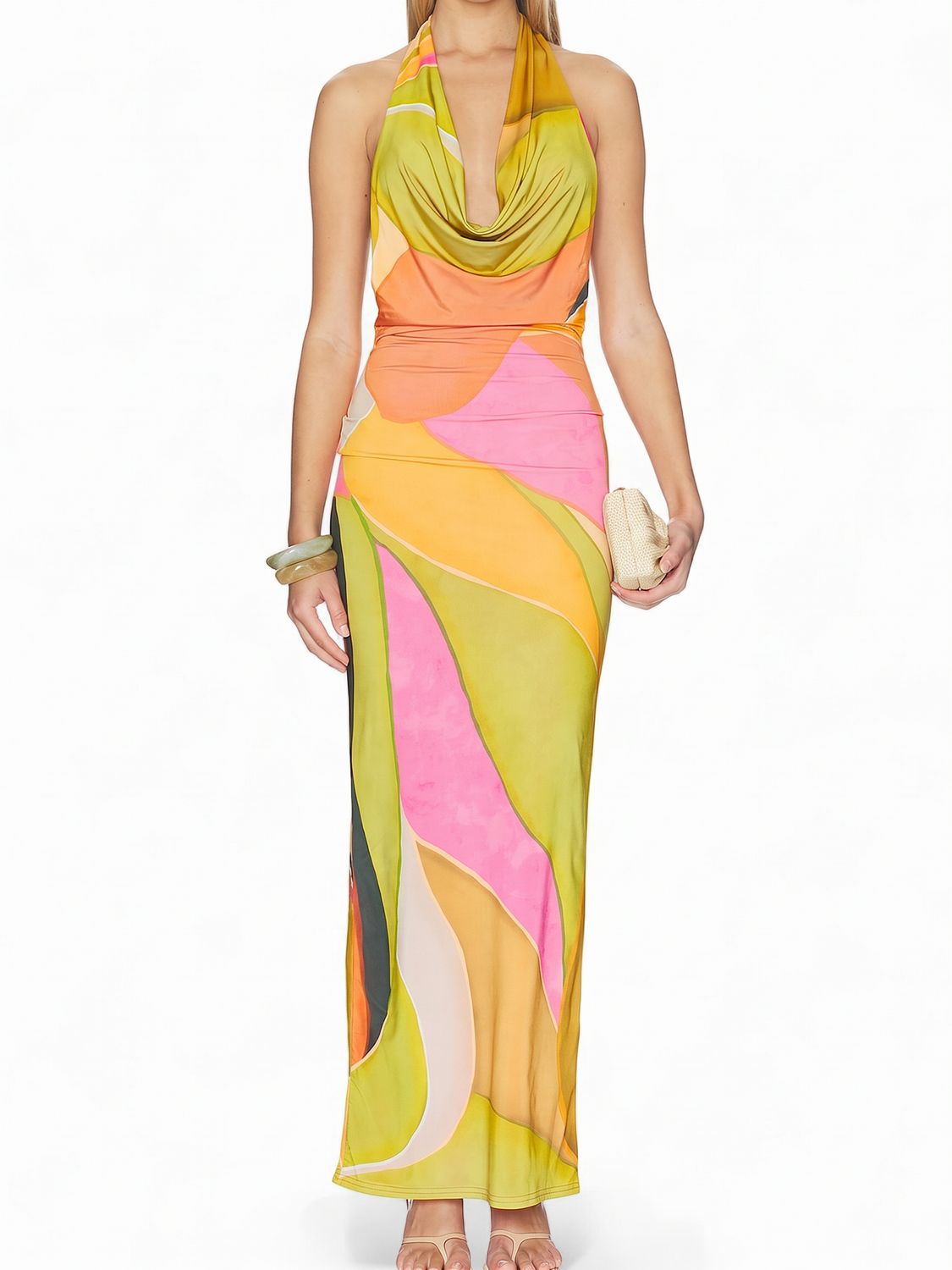 Green Abstract Sabine Dress