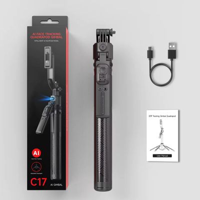 C17 AI Face Tracking Gimbal Selfie Stick with Tripod & Remote C17 AI Face Tracking Gimbal Selfie Stick with Tripod & Remote
