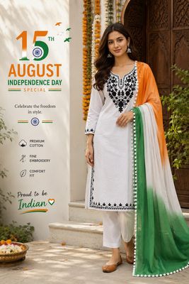 🇮🇳 Independence Day Special Cotton Silk Kurta Set for Women with Tricolor Dupatta | RakhiVastra