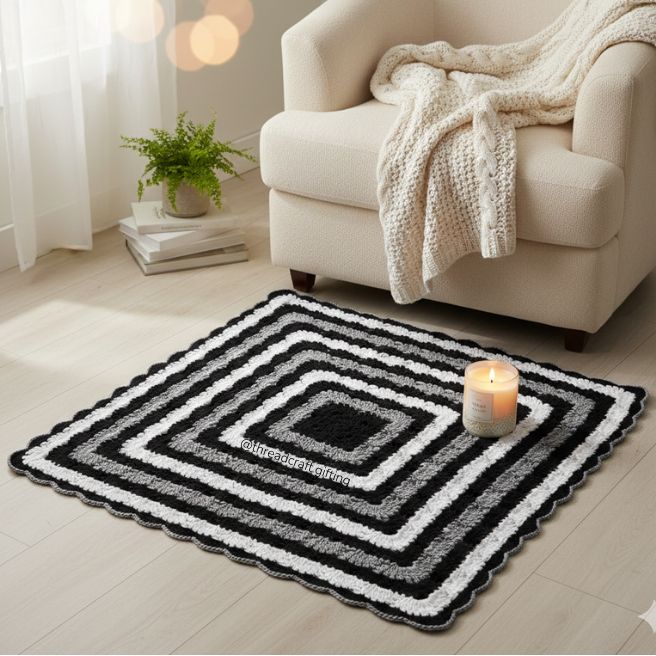 Table mat black,white and grey