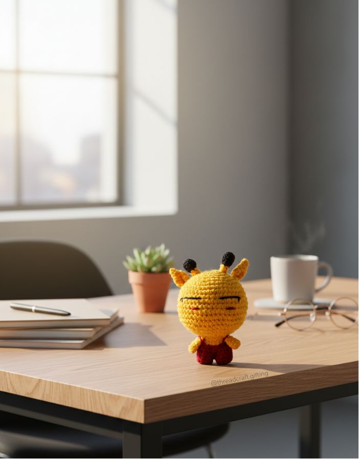 Chonky Giraffe Red Overalls