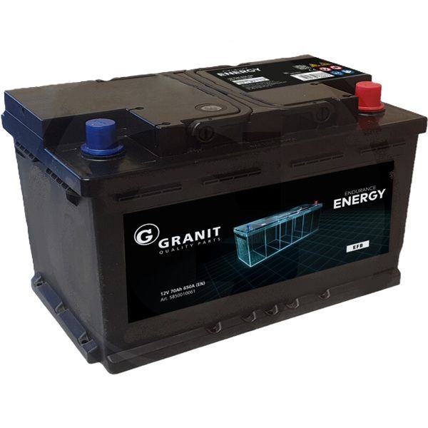 GRANIT ENDURANCE ENERGY Batterie 12 V 70 Ah EFB-Batterie, wartungsfrei GRANIT ENDURANCE ENERGY Batterie 12 V 70 Ah EFB-Batterie, wartungsfrei
