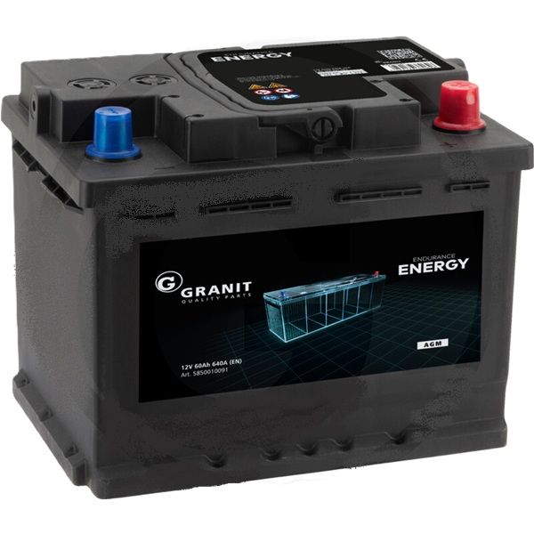 GRANIT ENDURANCE ENERGY Batterie AGM 12V 60Ah 640A AGM-Batterie, wartungsfrei GRANIT ENDURANCE ENERGY Batterie AGM 12V 60Ah 640A AGM-Batterie, wartungsfrei
