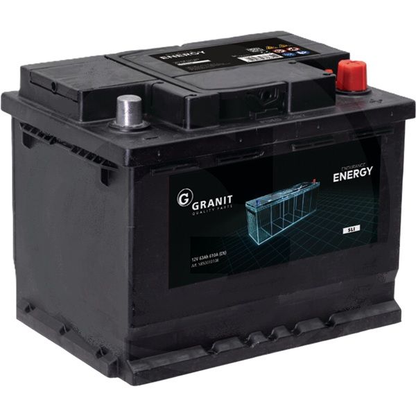 GRANIT ENDURANCE ENERGY Batterie 12 V 63 Ah gefüllt, vorgeladen und wartungsfrei, Ca Ca-Technologie GRANIT ENDURANCE ENERGY Batterie 12 V 63 Ah gefüllt, vorgeladen und wartungsfrei, Ca Ca-Technologie