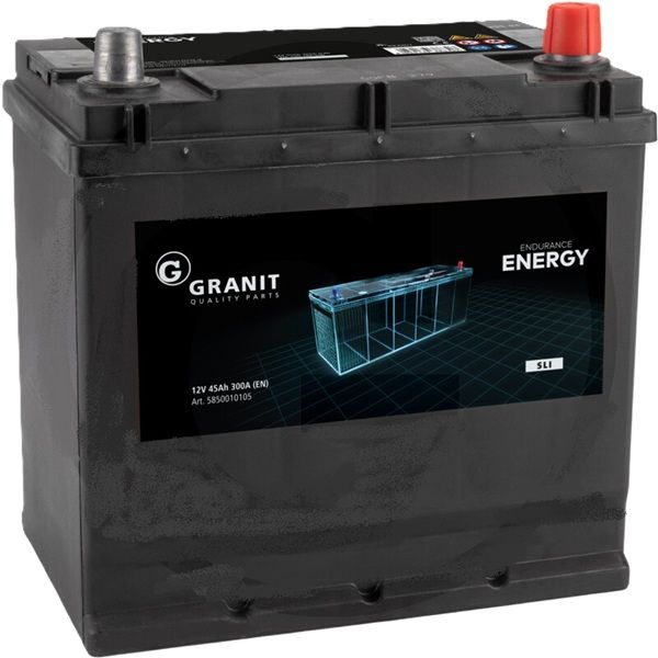 GRANIT ENDURANCE ENERGY Batterie 12 V 45 Ah gefüllt, vorgeladen und wartungsfrei, Ca Ca-Technologie GRANIT ENDURANCE ENERGY Batterie 12 V 45 Ah gefüllt, vorgeladen und wartungsfrei, Ca Ca-Technologie