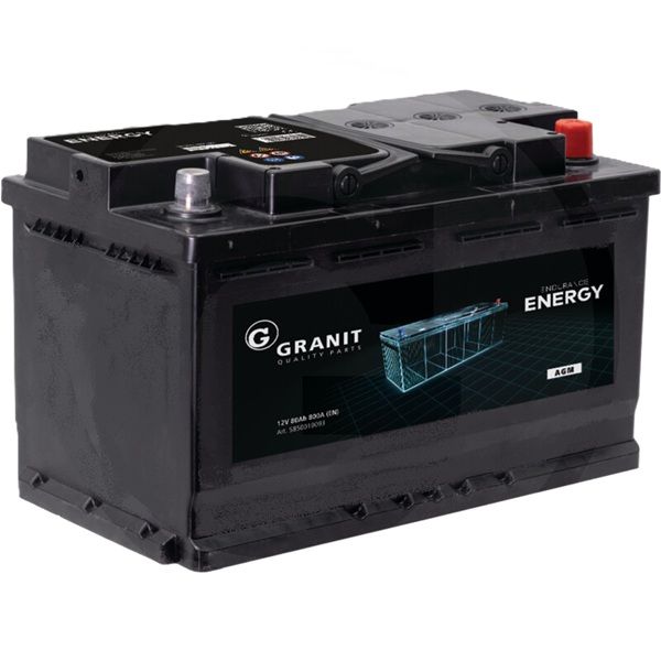 GRANIT ENDURANCE ENERGY Batterie AGM 12V 80Ah 800A AGM-Batterie, wartungsfrei GRANIT ENDURANCE ENERGY Batterie AGM 12V 80Ah 800A AGM-Batterie, wartungsfrei
