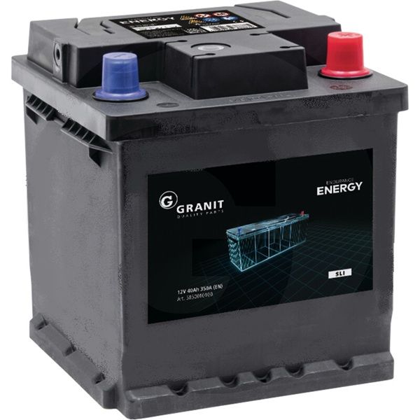 GRANIT ENDURANCE ENERGY Batterie 12 V 40 Ah gefüllt, vorgeladen und wartungsfrei, Ca Ca-Technologie GRANIT ENDURANCE ENERGY Batterie 12 V 40 Ah gefüllt, vorgeladen und wartungsfrei, Ca Ca-Technologie