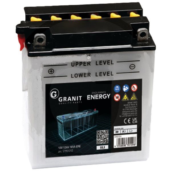 GRANIT ENDURANCE ENERGY Batterie 12 V 12 Ah mit Säurepack GRANIT ENDURANCE ENERGY Batterie 12 V 12 Ah mit Säurepack