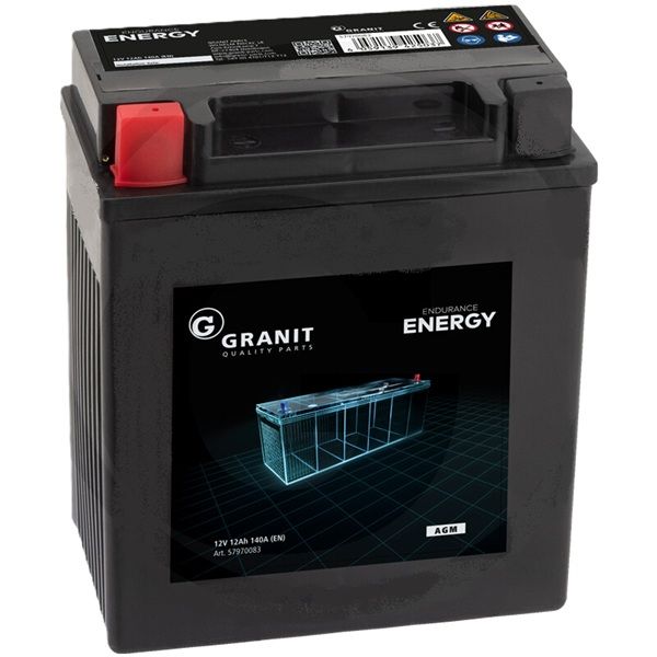 GRANIT ENDURANCE ENERGY Batterie 12 V  12 Ah AGM