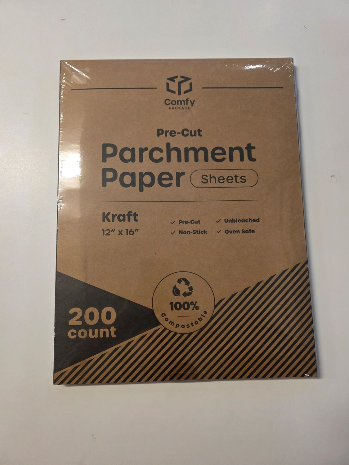 Comfy Package [Pack of 200] 12 x 16 Inch Pre-Cut Parchment Paper