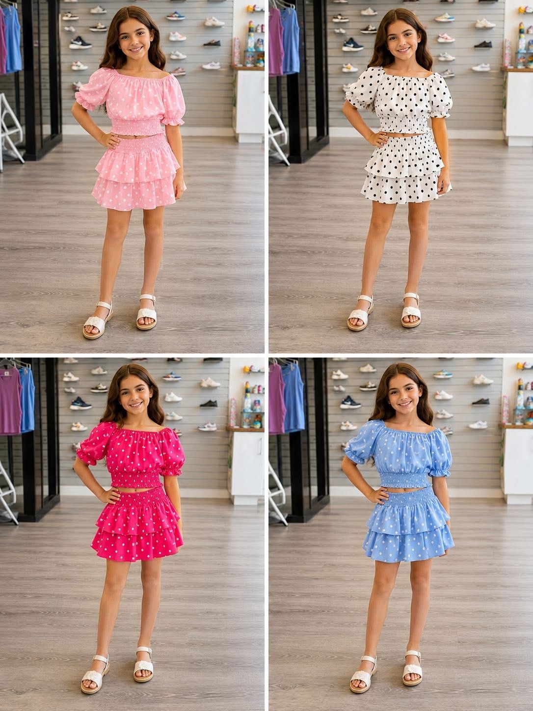 Pretty In Polka Dots Skirt Set