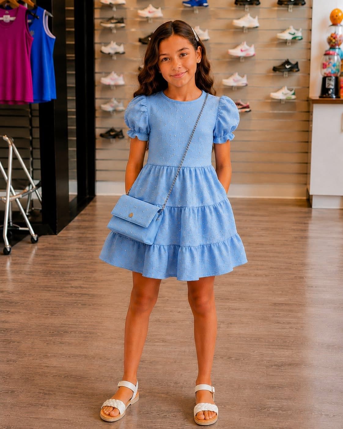 Tiered Ruffle Dress &amp; Crossbody Bag