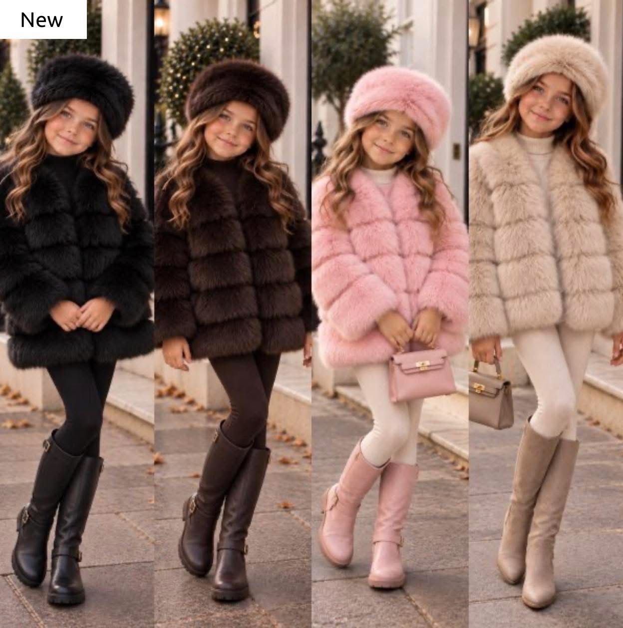 Girls furr coat &amp; hat
