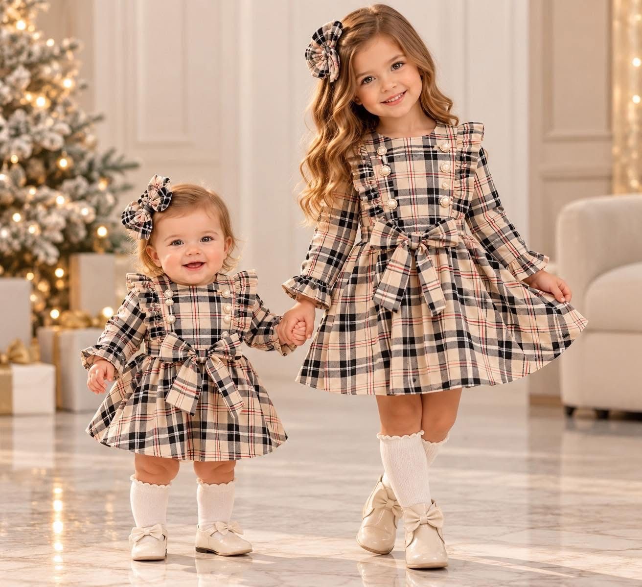 Tartan dress &amp; hat