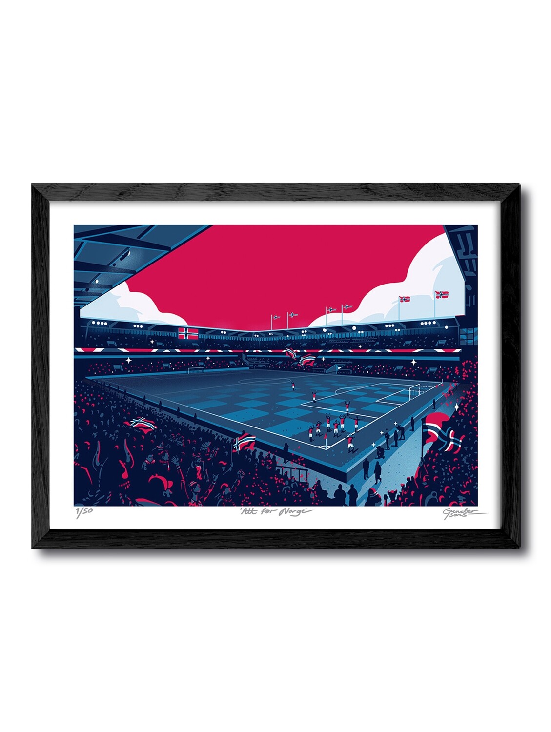 Ullevaal Stadion: &quot;Alt for Norge&quot; - Signert kunsttrykk