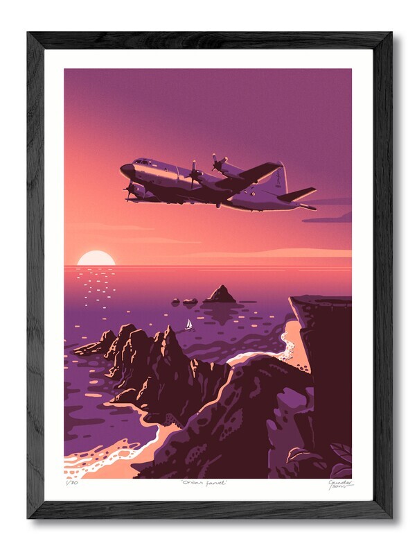 P-3 Orion - &quot;Orions farewell&quot; - Signed Art print