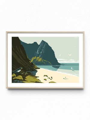&quot;Kvalvika Beach - Design poster