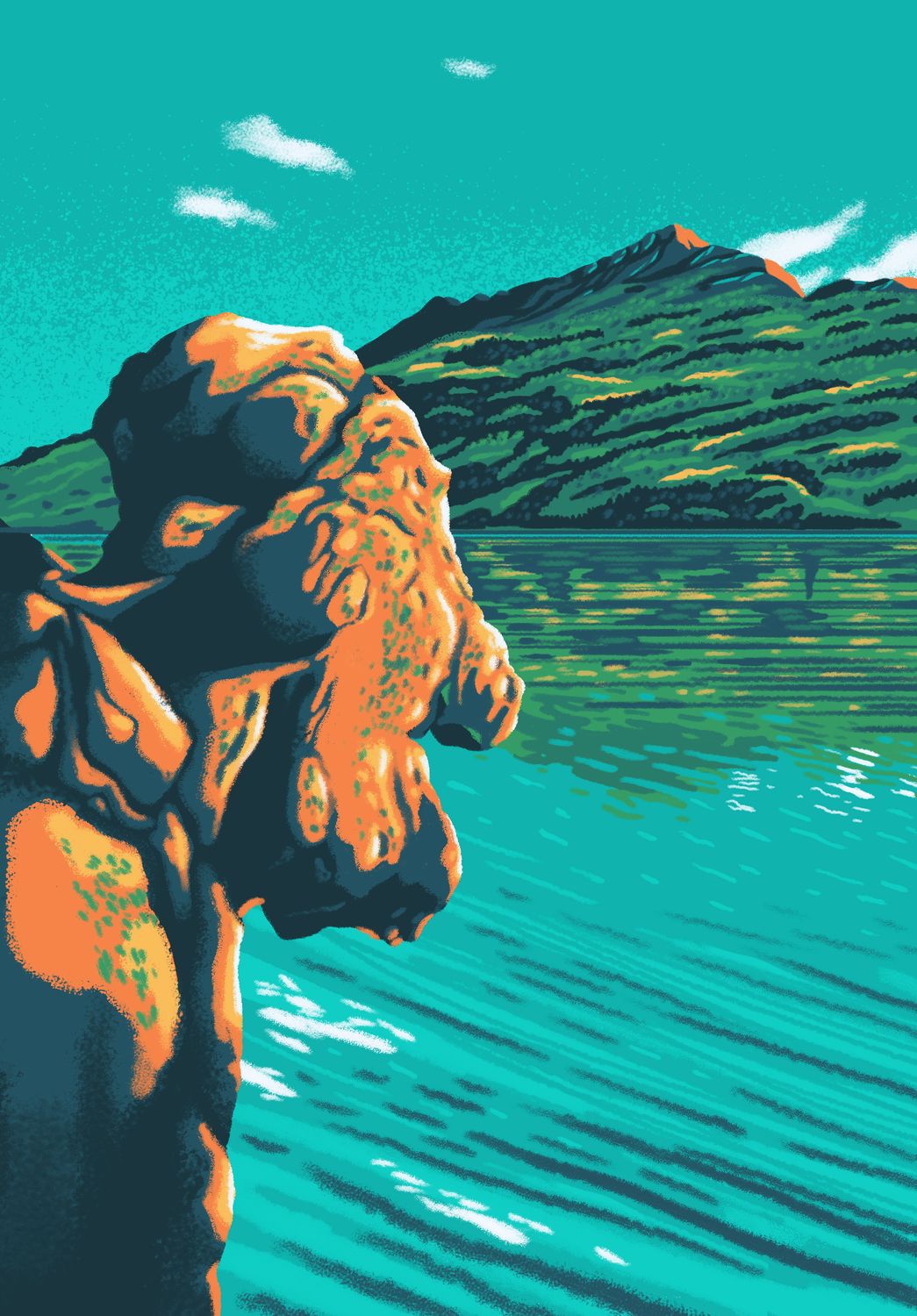 Digital drawn landscape custom