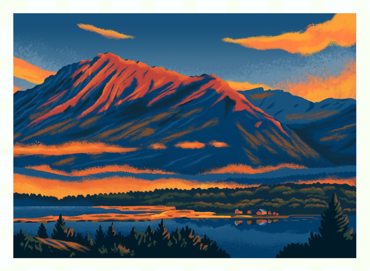 Digital drawn landscape custom