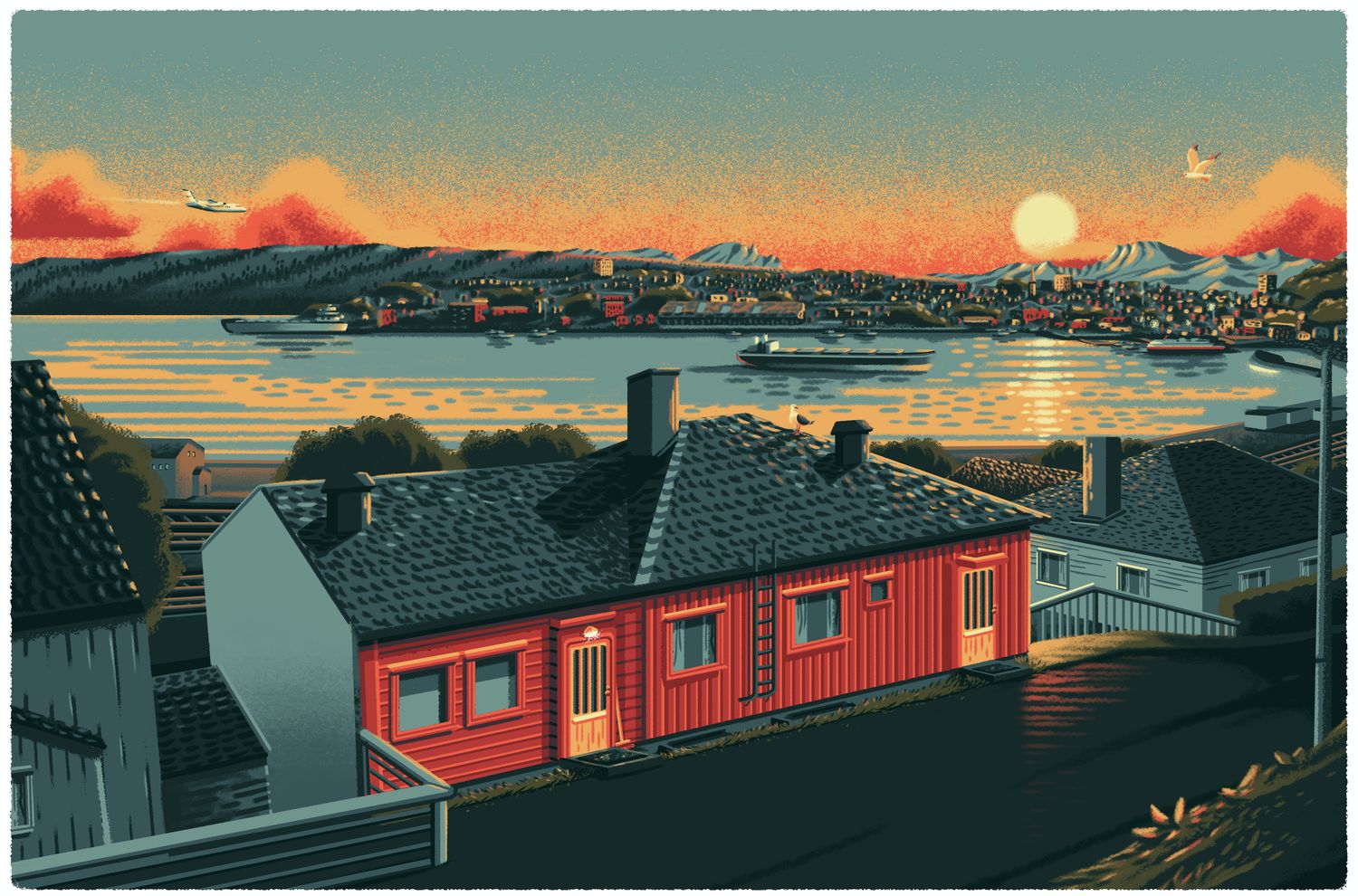 Digital drawn landscape custom