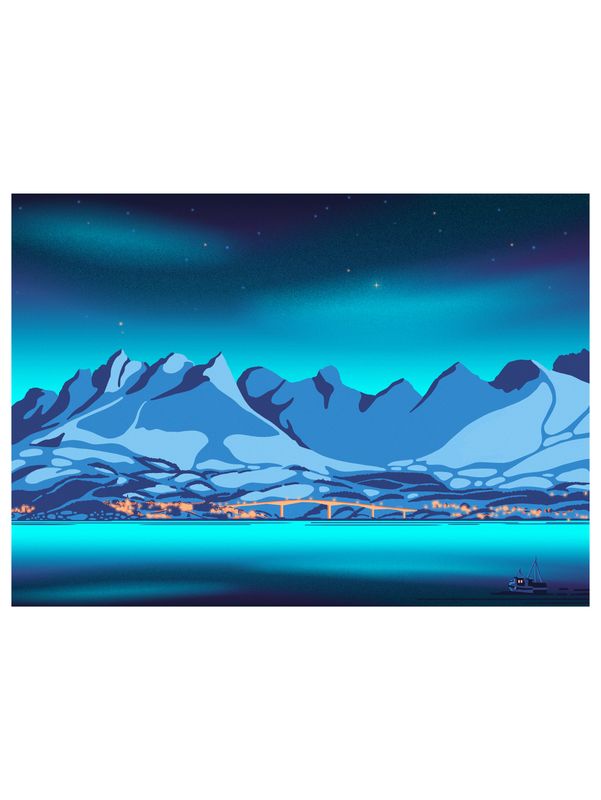 "Late Night Northern Light" - Design Poster