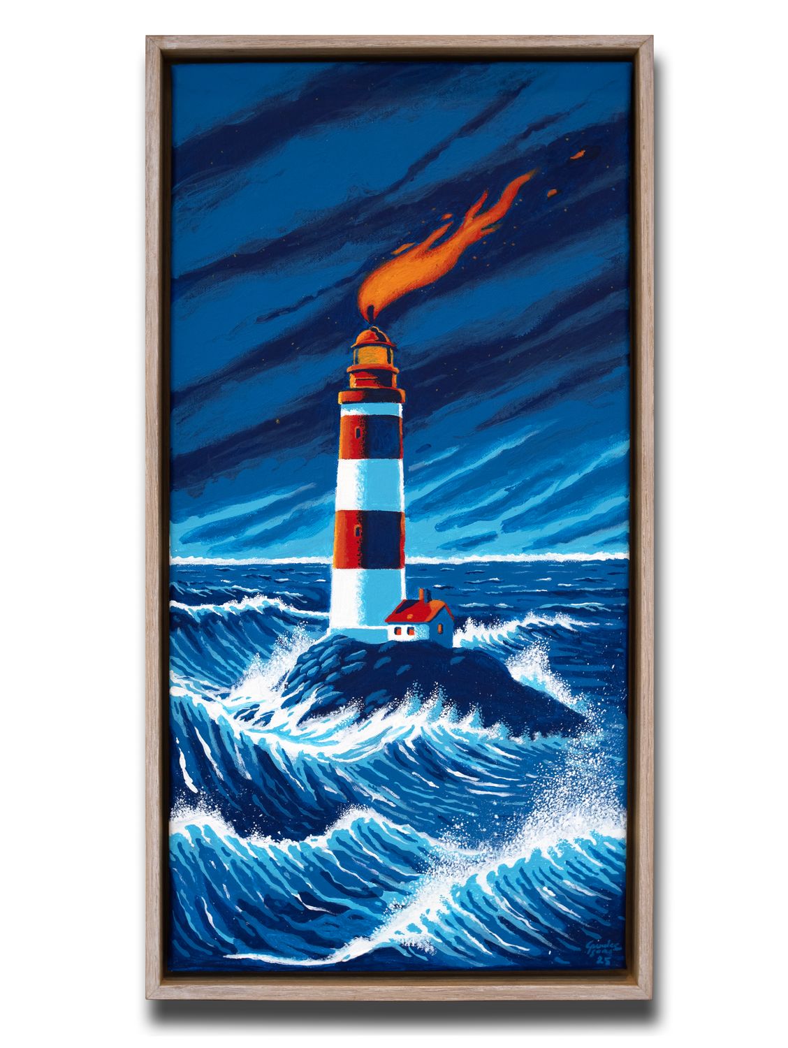 "Har du fyr" - Original painting with frame