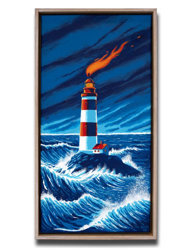 "Har du fyr" - Original painting with frame