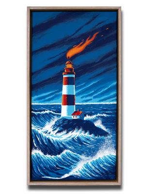 "Har du fyr" - Original painting with frame