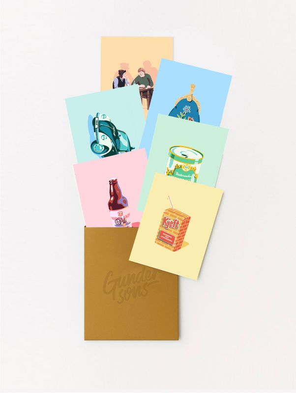 Signed art cards: Gundersons nostalgia