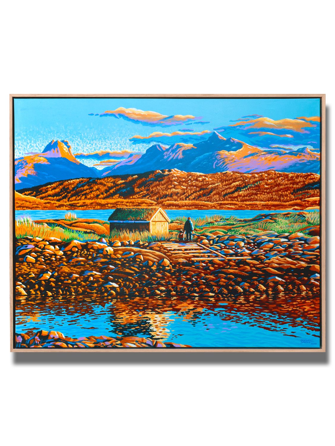 "Himmelblå" - Original painting with frame