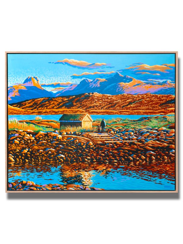 "Himmelblå" - Original painting with frame