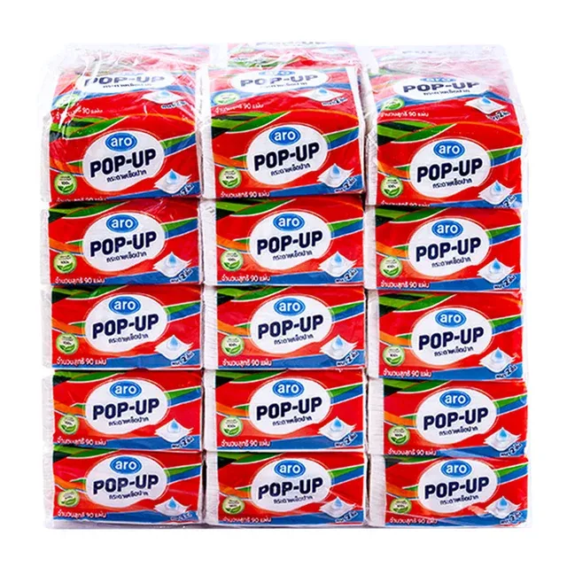 เอโร่ กระดาษเช็ดปาก ป๊อปอัพ 90 แผ่น 30 ห่อ
