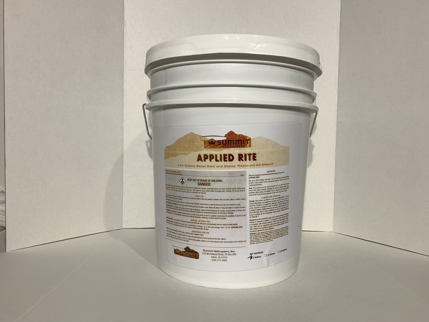 Applied Rite Basal Oil 5 Gallon Pail with Pour Spout.                         Basal Color Available