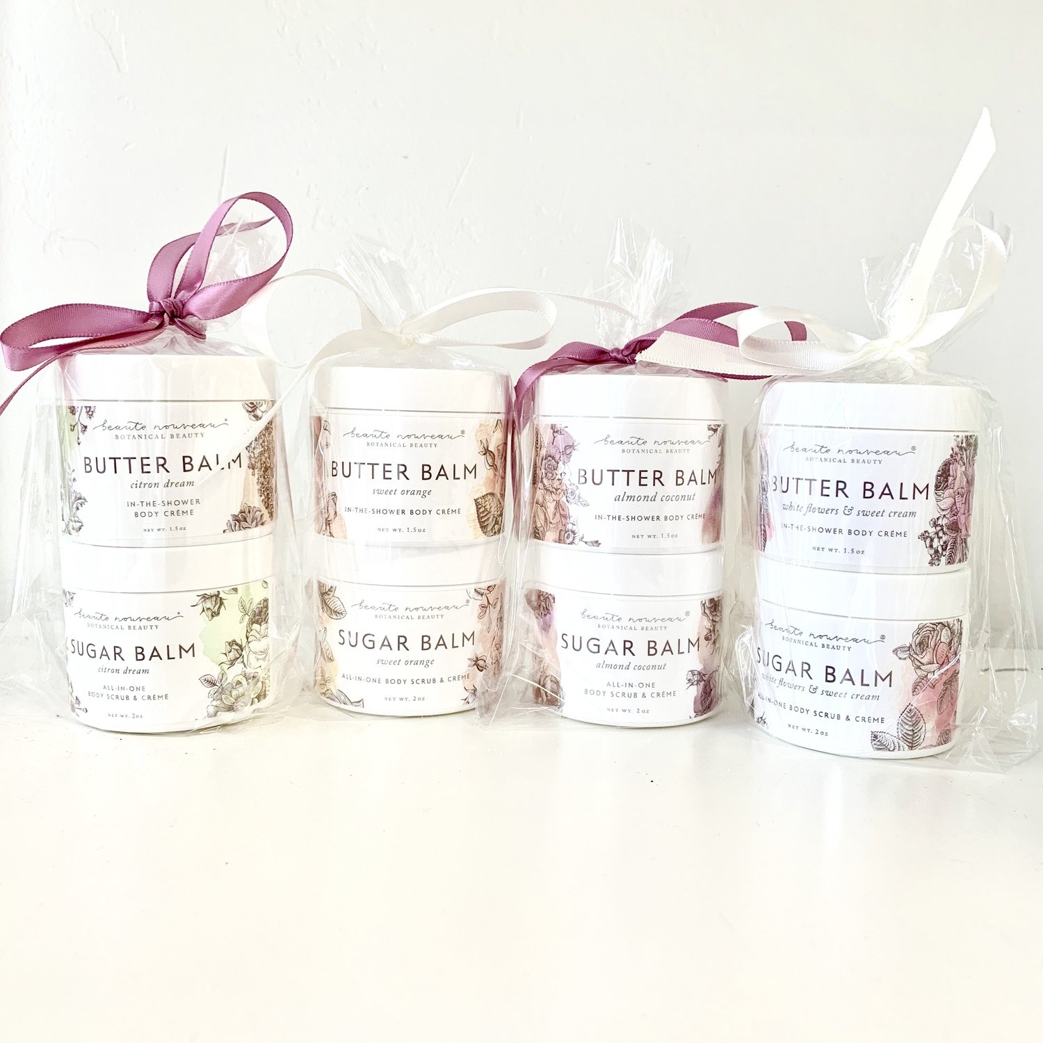Mini Sets! Sugar Balm + Butter Balms in White Flowers &amp; Sweet Cream