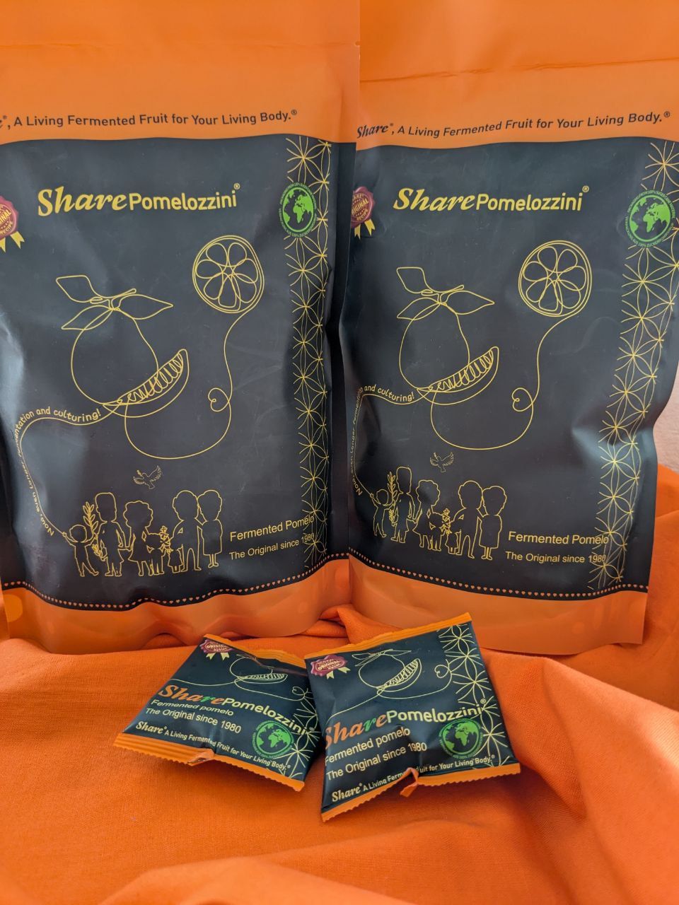 2 Tüten Share Pomelozzini  unsere besondere fermentierte "Praline" - 340g , ca 40 Stück, kostenloser Versand