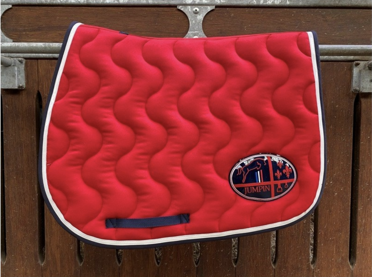 Tapis de selle Rouge / Blanc / Marine by JUMP'IN