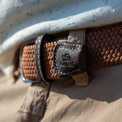 Ceinture tressee elastique Caramel by BILLYBELT Ceinture tressee elastique Caramel by BILLYBELT