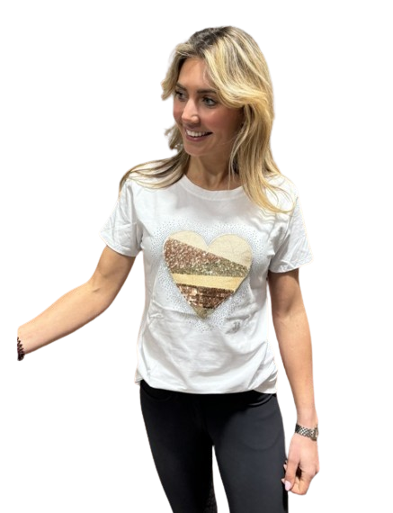 T-shirt Sequins Coeur by JU&amp;PA