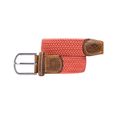 Ceinture tressee elastique Rose peche by BILLYBELT