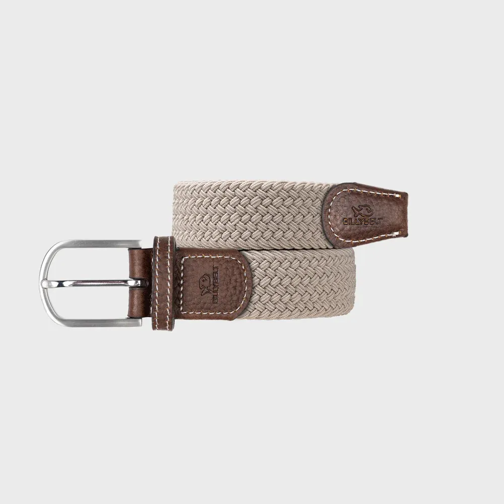 Ceinture tressee elastique Beige sable by BILLYBELT