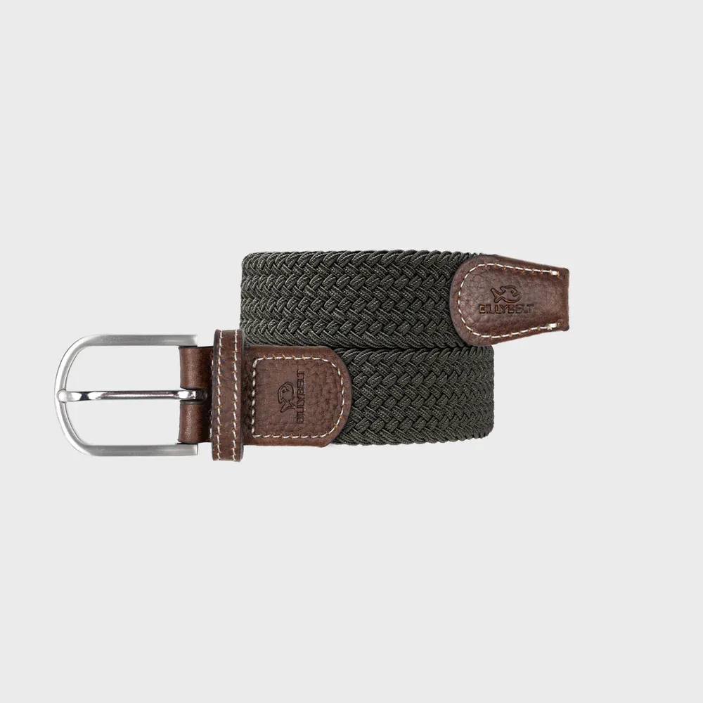 Ceinture tressee elastique Vert kaki by BILLYBELT